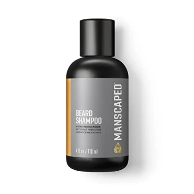 Imagen de Champú para barba MANSCAPED®, limpiador hidratante con aceites esenciales de eucalipto, romero y lavanda, jabón líquido el cabello la piel (118 ml)