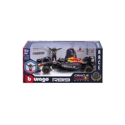 Imagen de Bburago Burago Maqueta coche Fórmula 1, Max Verstappen, Oracle Red Bull Racing RB19, Escala 1/24, Incluye figura piloto, Maquetas coches, Miniatura de colección, F1, 14 años (78061)