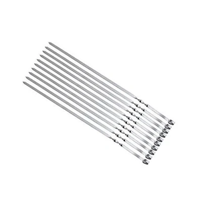 Imagen de 10 Brochetas de kebab shish 1,5 mm. Acero inoxidable 60cm. Schampura Pinchos para barbacoa carne también Mangal