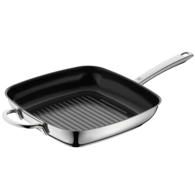 Imagen de WMF Durado Grill Antiadherente Cerámico Sartén Inducción Ranurada 28x28 cm, de Acero Inoxidable Cromargan, Apto para Horno