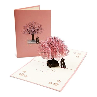 Imagen de Tarjetas de Felicitación, Tarjeta San Valentín con Sobre, Felicitación Pop Up 3D, Boda e Invitación, para Novios, Novias, Aniversario, Valentín, Graduación