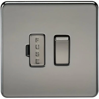 Imagen de Knightsbridge SF6300BN Unidad de espolón Fundido conmutado sin Tornillos 13 A, níquel Negro, Screwless 13A Switched Fused Spur Unit Black Nickel