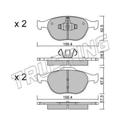 Imagen de TRUSTING 549.0 Juego de pastillas freno excl. contacto avisador desgaste, no preparado para indicador desgaste FORD: Focus Mk1 Hatchback