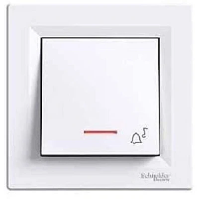 Imagen de Asfora Timbre con led, pulsador, interruptor, enchufe, completo, schneider electric, blanco, nuevo