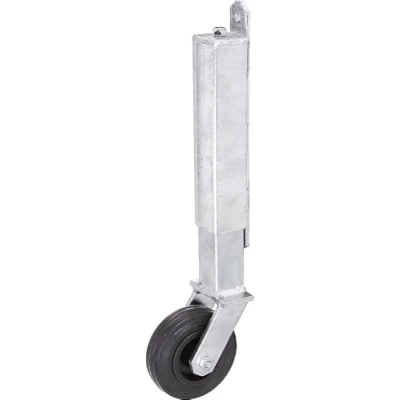 Imagen de Alberts 416850 rueda de apoyo Para pórtico, pórticos ligeros, Hasta 70 kg, atornillar, Galvanizado en caliente, Altura 400 mm, Ø la 100 mm