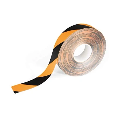 Imagen de Durable Cinta de señalización suelos Duraline, bicolor, autoadhesiva y removible, 50 mm x 0,5 15 m, amarillo/negro, 1043130