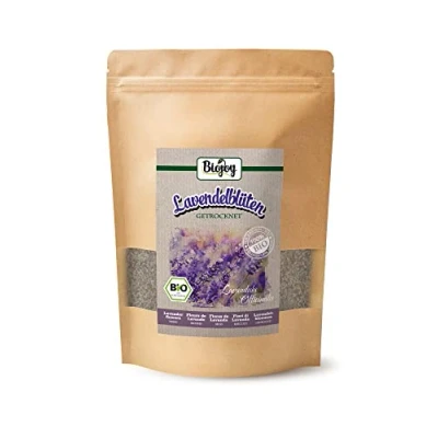Imagen de Biojoy Flores de Lavanda secas BÍO (100 g), para Infusión y Decoración (Lavandula officinalis)