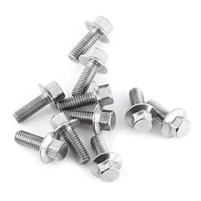 Imagen de 10pcs M8 Tornillos Pernos Sujetadores de Reborde Acero Inoxidable 304 Hexagonal Arandela Cabeza Tapa[M8*16]