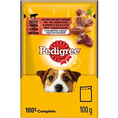 Imagen de PEDIGREE Vital Protection Bolsa de porciones con Mezcla Vacuno y hígado en gelatina, 24 x 100 g