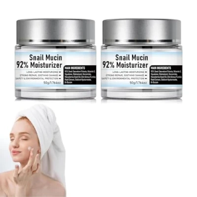 Imagen de Snail Mucin 92% Crema hidratante en gel facial diaria, Mucin, avanzada de caracol 92 todo uno, revitalizante que repara la piel firme (2pcs)