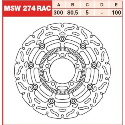 Imagen de TRW MSW274RAC Disco de freno 300 5 ranurado