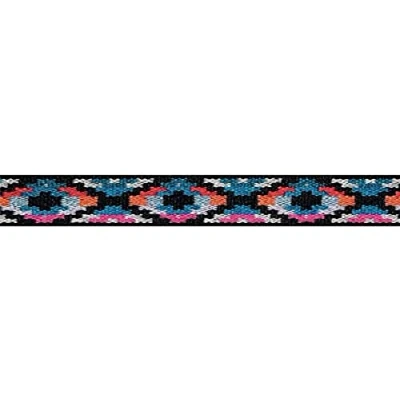 Imagen de Prym &quot;Azul, Rosa &amp; Multicolor Estampado de diseño étnico Colour, elástico, Mezcla poliéster, Multicolor, 25 mm/1, 7 m