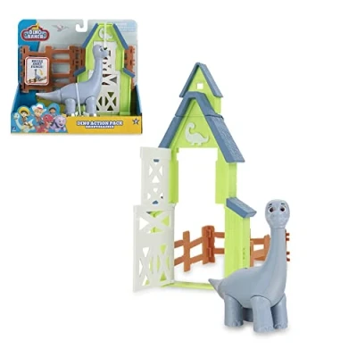 Imagen de Dino RANCH Action Pack Brontosaurus, Juguete de la Serie Dibujos Animados, con un Dinosaurio y Rancho vayas, Coleccionable, 3 Modelos Diferentes, niños + 4 años, Famosa (DNA05300)