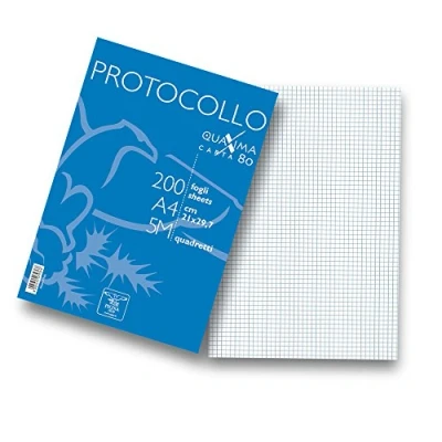 Imagen de Pigna 02156215M Folios dobles, 5 mm, sin márgenes, 80 g/m², paquete de 200 unidades
