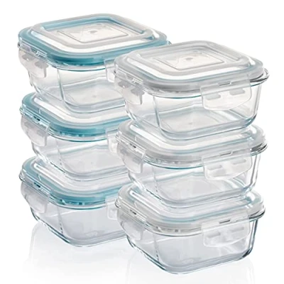 Imagen de Grizzly Contenedores de Almacenamiento Vidrio para Alimentos 6 x 520 ml cuadrado