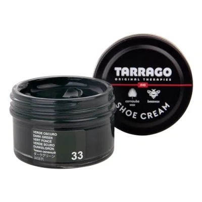 Imagen de Tarrago Basic Shoe Cream 50 ml Crema Protectora para Calzado de Cuero Betún Zapatos Cuidado del Nutre, Repara y Protege Abrillantador Color Verde Oscuro