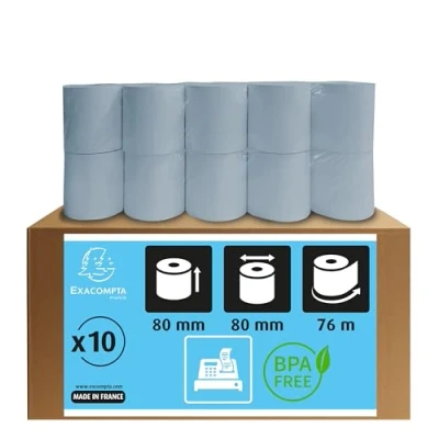 Imagen de Rollo sumadora exacompta safe contact termico 80 mm x 52 g/m2