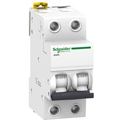 Imagen de Schneider Electric A9K17210 IK60N Interruptor Automático Magneto Térmico, 2P, 10A, Curva C, 78.5mm x 36mm 85mm, Blanco