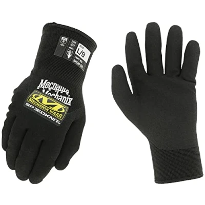 Imagen de Mechanix Wear: Guantes de trabajo térmicos SpeedKnit con revestimiento nitrilo, capacidad táctil, aislados, alta resistencia a la abrasión y rendimiento agarre en seco (negro, pequeño)