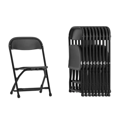 Imagen de Flash Furniture Paquete de 10 sillas Plegables plástico para niños, Metal, Black, Set of 10, Unidades