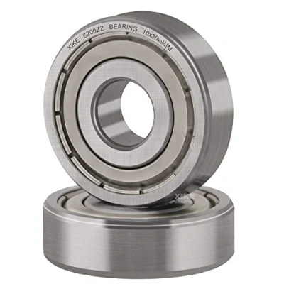 Imagen de XiKe 2 unid. 6200ZZ Rodamiento de bolas 10x30x9mm Doble junta metálic｜Acero cromado｜Pre lubricado, 6200 2Z Rodamientos rígidos sellados.