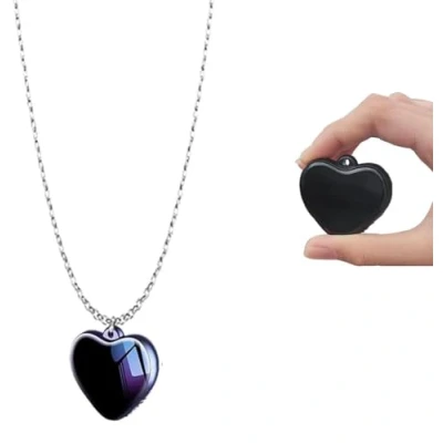 Imagen de Mini Grabadora de Voz Espia Detector Micro Audio Discreto Pequeña Collar Colgante con Auriculares Digitales Oculta Memoria Flash para Reuniones Entrevistas