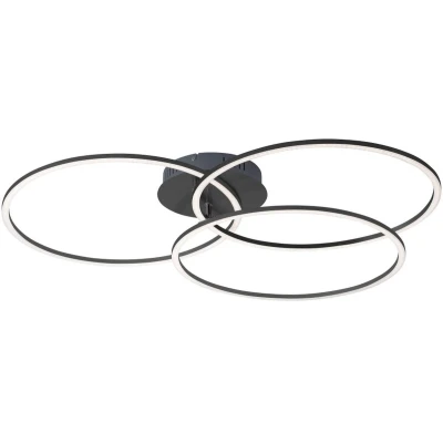 Imagen de JUST LIGHT. Plafón LED Ivanka, 3 anillos, negro