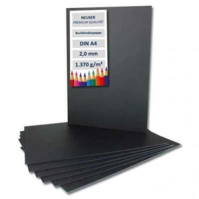 Imagen de 10 carpetas DIN A4 en negro, grosor: 2,0 x 90 mm, gramaje: 1370 g/m²