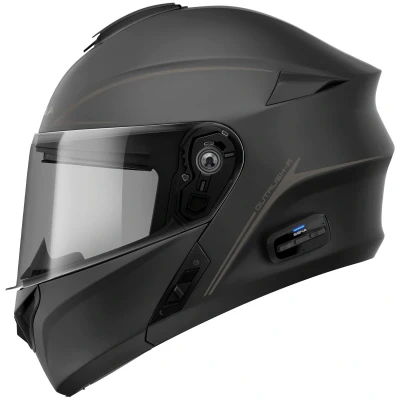 Imagen de Sena Casco Modular Outrush R con tecnología Bluetooth y Sistema de comunicación Intercom (Negro, XL)
