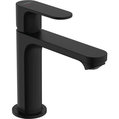 Imagen de hansgrohe Rebris S mezclador monomando de lavabo 110 CoolStart water saving+, con desagüe automático, 133 mm proyección, 72588, Color: Negro Mate