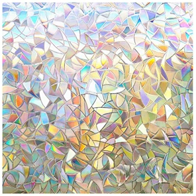 Imagen de rabbitgoo 3D Vinilos para Cristales Ventanas, Translúcido Lamina Privacidad Decorativos Sin Pegamento Vinilo Adhesivo Aplicables Electristáticamente Puertas Cocina Oficina Baño Ducha 90x200cm