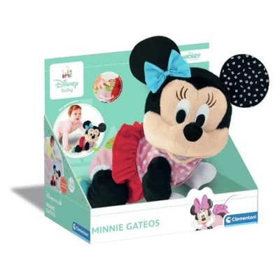 Imagen de Clementoni Baby Minnie Gateos Peluche Interactivo para Bebés con el Que Dará Sus Primeros Pasos Enseña Números y Sonidos de Animales A Partir 6 Meses Fabricado en Italia 55574