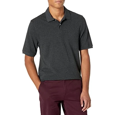 Imagen de Amazon Essentials Polo en Piqué de Algodón con Corte Regular (Disponible Talla Grandes y Largos Especiales) Hombre, Carbón Mezcla, XXL