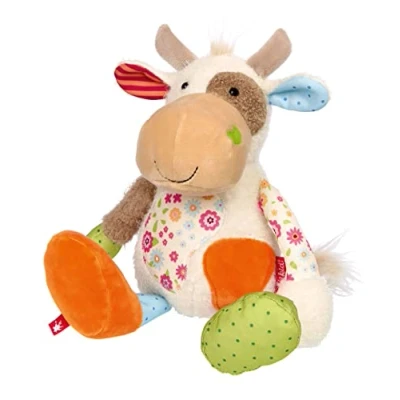 Imagen de Sigikid 42839 Peluche de Vaca Patchwork Sweety para Jugar y abrazar Mezcla Materiales Suaves bebés niños, niños niñas 0 Meses a 8 años, Multicolor/Vaca, 30 cm