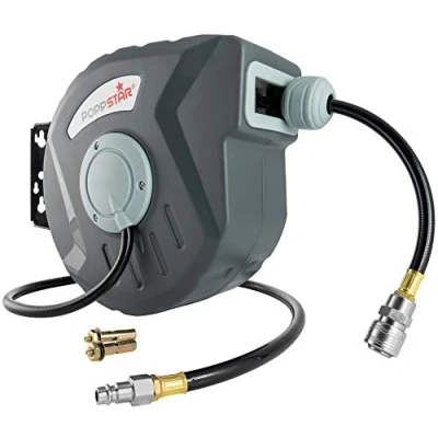 Imagen de Poppstar carrete para manguera de aire (manguera: 10m + 1m, diámetro interno 5/16&quot;(8x12mm), 1/4&quot;BSPT), herramienta retráctil enrollado automático
