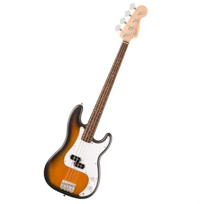 Imagen de Squier by Fender Debut Collection Precision Bass, Diapasón de Laurel, Golpeador Blanco, Sunburst 2 Colores