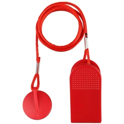 Imagen de Interruptor Cinta de Correr,Llave Seguridad Correr Imán Universal para la Mayoría Cintas Rojo 1,8 cm
