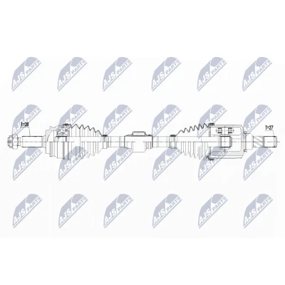 Imagen de NTY NPW CH 060 Árbol de transmisión Eje delantero, izquierda 637 JEEP: Compass, Patriot, DODGE: Caliber