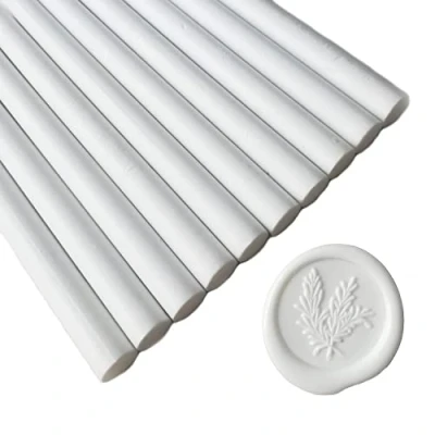 Imagen de 10 palillos de cera sellado blanco para sello cera, barras AMTOL pistola pegamento, ideal invitaciones boda, sobres tarjetas, envoltura regalo.