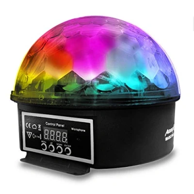 Imagen de Audibax Magic Ball Mini Star Luz LED para Fiestas con Conexión DMX 6 de Alto Brillo 3W RGBAW Consumo 20W Sincronización Música o Modo Automático Micrófono y Ventilador Interno