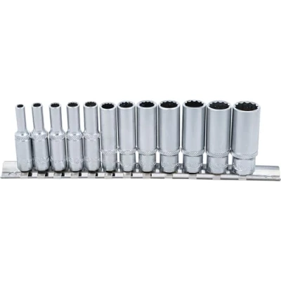 Imagen de BGS 2757 Juego de llaves vaso 12 caras, largas entrada 6,3 mm (1/4&quot;) medidas en pulgadas piezas