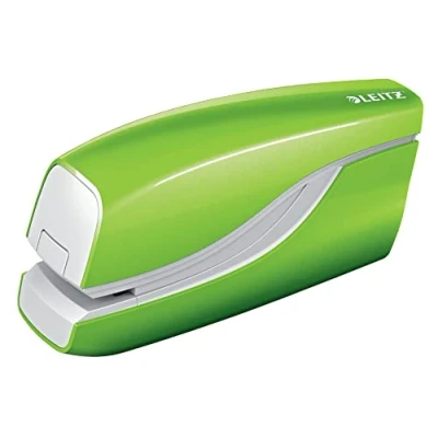 Imagen de Leitz 55661054 Grapadora eléctrica, capacidad de 10 hojas, funciona con batería, gama WOW, verde