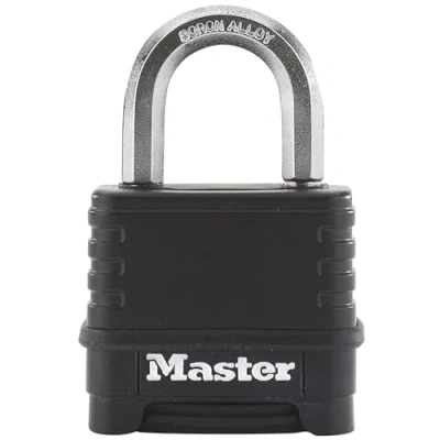 Imagen de MASTER LOCK Candado Alta Seguridad [Combinacion] [Zinc] [Exterior] [Arco L] M175EURDLH Ideal para Portales, Garages, Sótanos