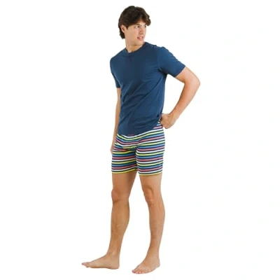 Imagen de TRAMAS+ Pijama Hombre Verano 100% Algodón, Conjunto de Camiseta Manga Corta y Pantalon Corto, Cómodo Fresco S, Flax Azul