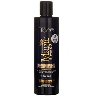 Imagen de Tahe Magic Rizos Champú Hidratante Low Poo para cabellos rizados y ondulados, apto Método Curly (300 ml (Paquete de 1))
