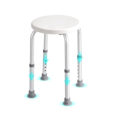 Imagen de VEVOR Asiento de Ducha Antideslizante Altura Ajustable 355 480 mm Silla Carga 136,1 kg Baño Aluminio y PE Ayuda para Personas Mayores, Mujeres Embarazadas,