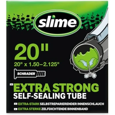 Imagen de Slime 30058SL Cámara Interior de Bicicleta con Sellante Pinchazos Slime, Sellado Autónomo, Prevenir y Reparar, Válvula Schrader, 40/57 406 mm (20&quot;x1,50 2,125&quot;)