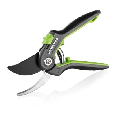 Imagen de WORKPRO Tijera de Podar 210mm, Tijeras Bypass Profesionales con Hoja SK5, Curva Corte 19mm, Herramienta Jardín, Ideal para Injertar, Podar, Jardinería