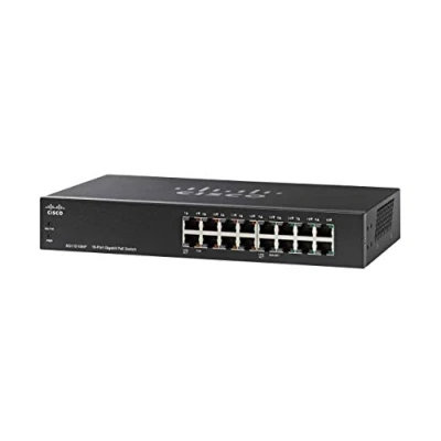 Imagen de Cisco Switch no administrado SG110 16HP de con 16 puertos Gigabit Ethernet (GbE) más PoE 64 W, protección limitada por vida (SG110 EU)