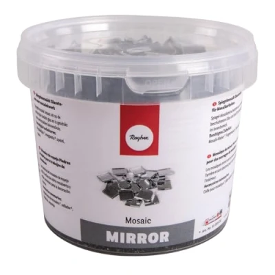 Imagen de Rayher Teselas de espejo, para mosaicos y manualidades, 1 kg, aprox. 200 piezas, 1453500